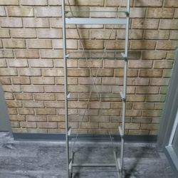 Metal   Stand Glass Shelf 58H 17W 