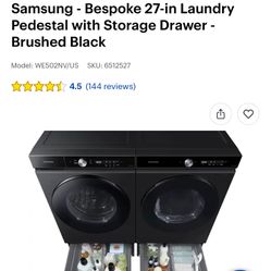 Brand New Washer And Dryer Set With Storage Pedestal