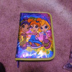 Vintage Lisa Frank Fab Friends Mini Zipper Binder - Sparkle & Fun!