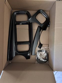 crosselec Carbon Fiber Center Consoles Dashboard Instrument Gauge Cluster Dash Air Vent Panel Kit Cover Trim Garnish Bezel for for Dodge Charger 2015-