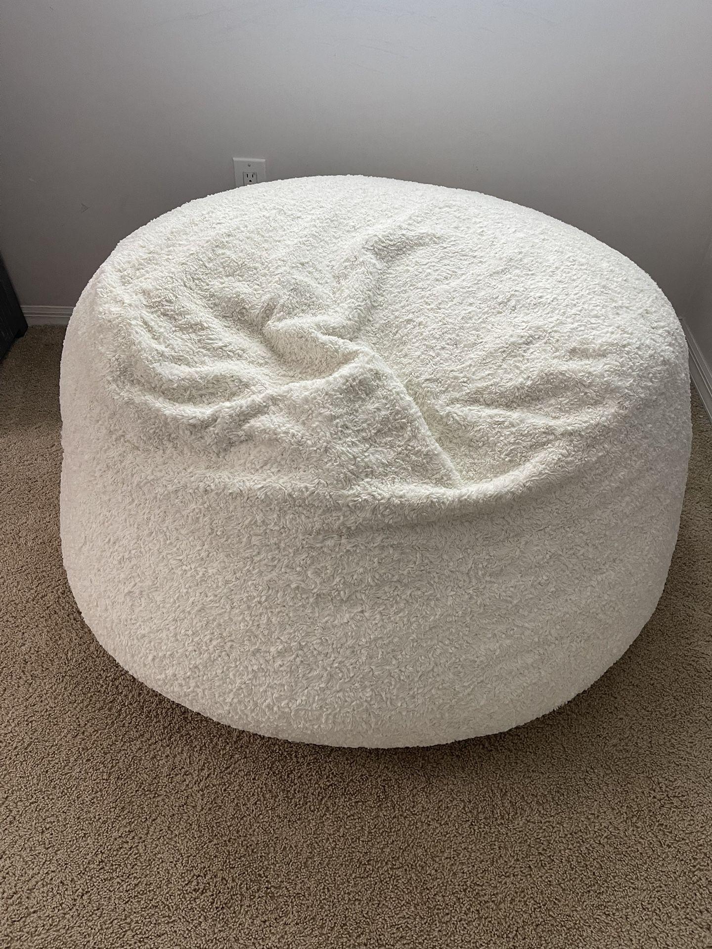 CordaRoy's Faux Fur Bean Bag-Convertible Bean Bag Chair & Bed-Machine-Washable Faux Fur Fabric Cover for Basement, Living Room, Game Room, Dorm & More