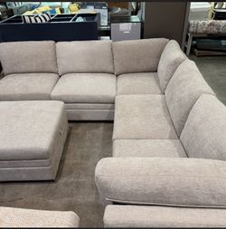 🛋️✨ 6-Piece Modular Sectional – Taupe with Storage Ottoman ✨