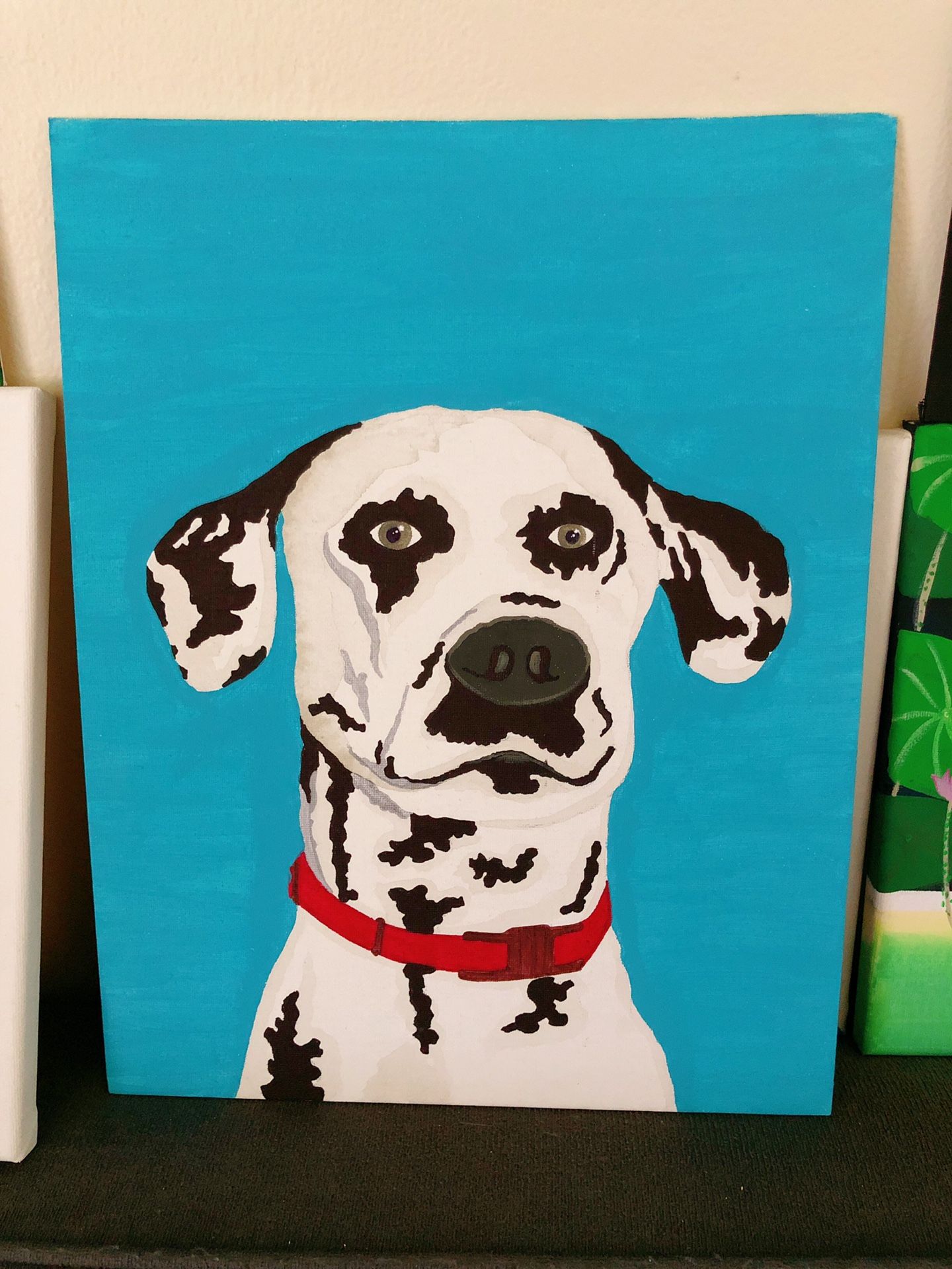 Lovely Dog On Canvas Panel . Brand New