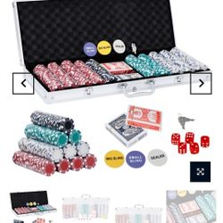 Gambling Casino Size Chip Dice Gamble Poker Game Set with Carry Case (Set of 500/1000)


