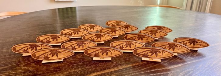 Laser Engraved Wood Wedding Table Number Signs Set 1 - 18