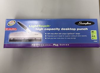 Swingline LightTouch High-Capacity Paper Punch, Black/Silver
