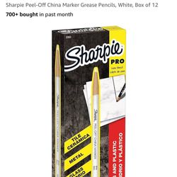 Sharpie Peel-Off China Marker Grease Pencils, Black, Box of 12 /9Box