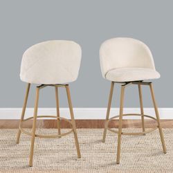 Homy Casa HSB-CS002 2PC Bar Stools in Biscuit Beige Bar Seating Open Box