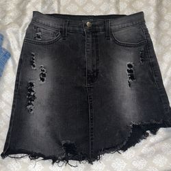 Black Denim Skirt