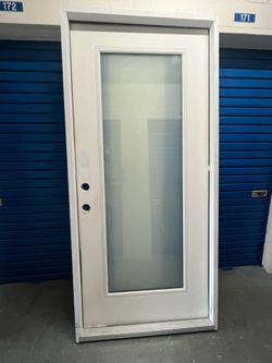 36x80 impact fiberglass exterior door with frame