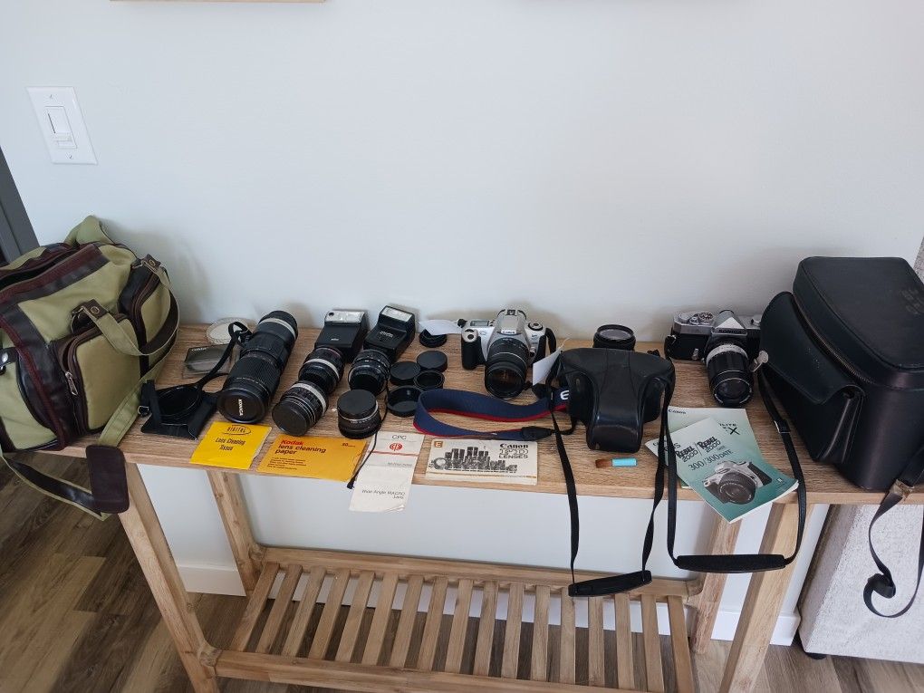 Set of 3 Cameras + Accessories (Konica & Canon) - $200 OBO