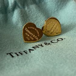 Tiffany & Co Heart Tag Gold Earrings