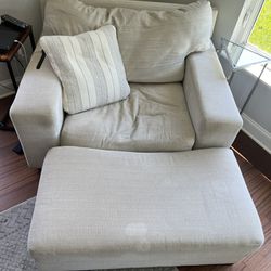 Chair and a half and ottoman