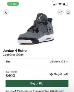 Jordan 4 Retro Cool Grey 