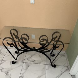 Glass console table