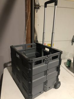 File plastic foldable carrier on wheels