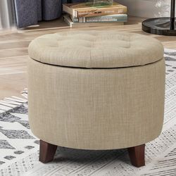 Round Storage Ottoman 