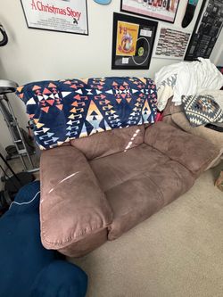 Brown Suede Oversized LazyBoy