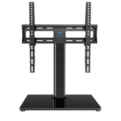 Swivel Universal TV Stand/Base - Table Top TV Stand for 32-60 inch LCD LED TVs - Height Adjustable TV Mount Stand with Tempered Glass Base