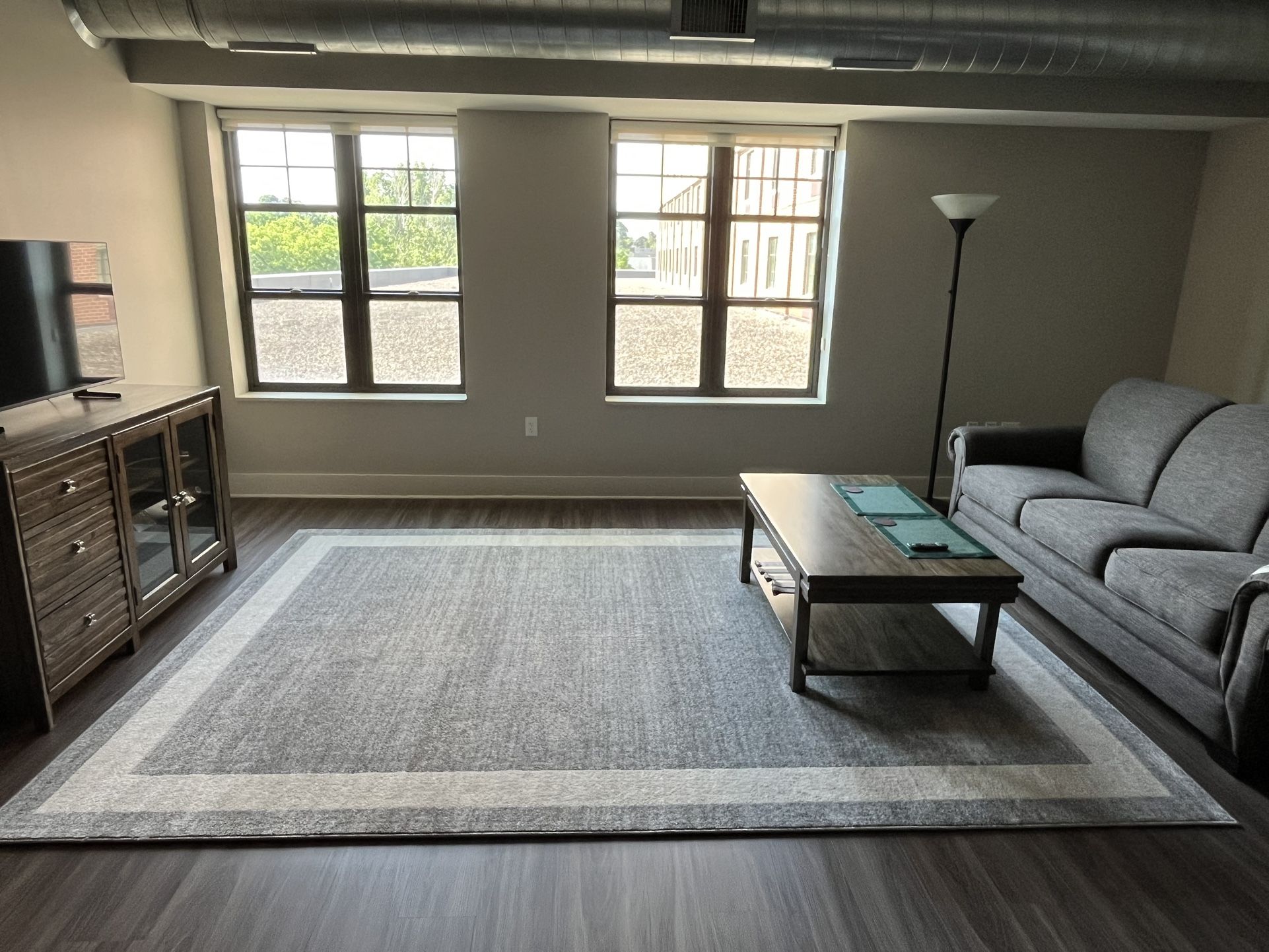New (JAN 2025) Unique Loom Maria Del Mar 8 X 11 Gray/Ivory Rectangular Indoor Border Area Rug