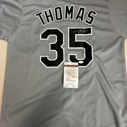 Chicago White Sox HOF Frank Thomas Autographed Pro Style Grey Jersey Jsa Coa XL