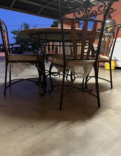 Wooden Table With Four Chairs