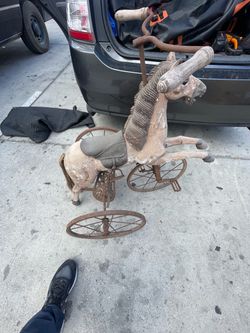 ANTIQUE FRENCH TOY HORSE TRICYCLE great restoration all their