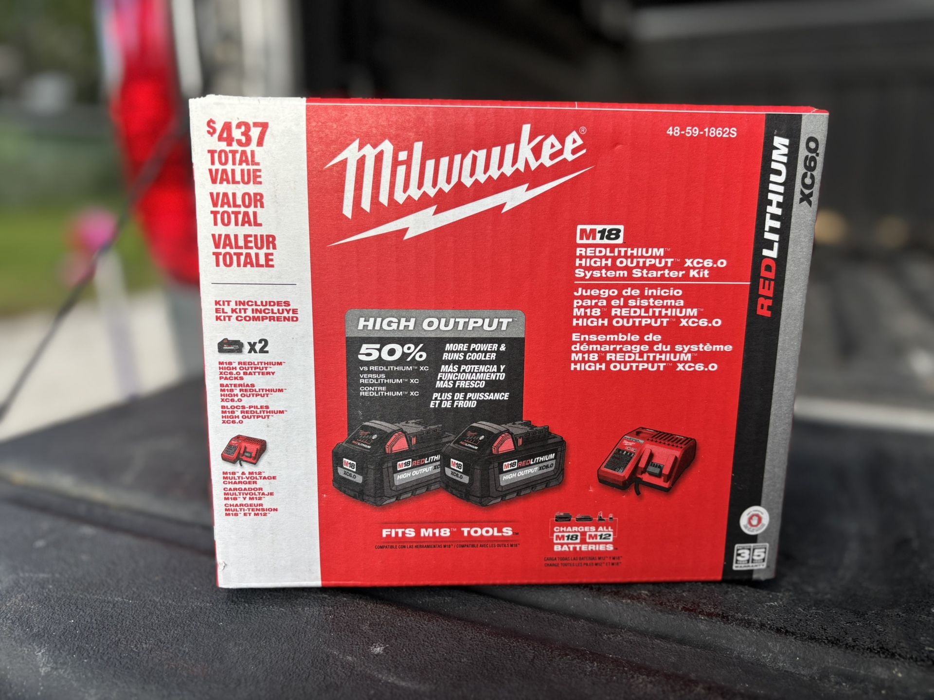 New Milwaukee M18 18-Volt Lithium-Ion High Output Starter Kit with Two 6.0 Ah Battery and Charger