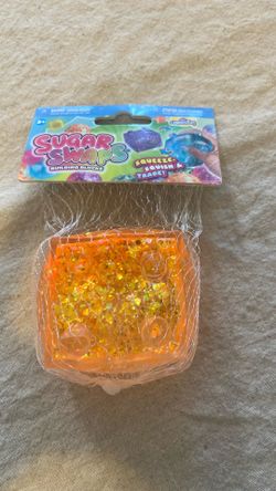Sugar swaps Orange glitter Lego cube sugar squishy maltose squeeze toy