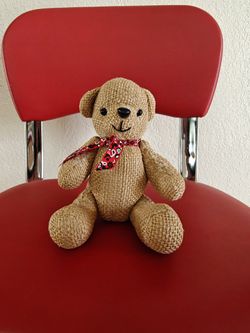 Wangs International vintage Burlap jointed stuffed bear plush