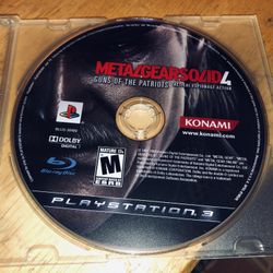 PS3 Game Metal Gear ⚙️ Solid 4 Guns 💪 Of The Patriots Tactical Espionage Action 