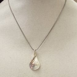 Brighton Twirl or Twisted Teardrop Double Sided Pendant Necklace