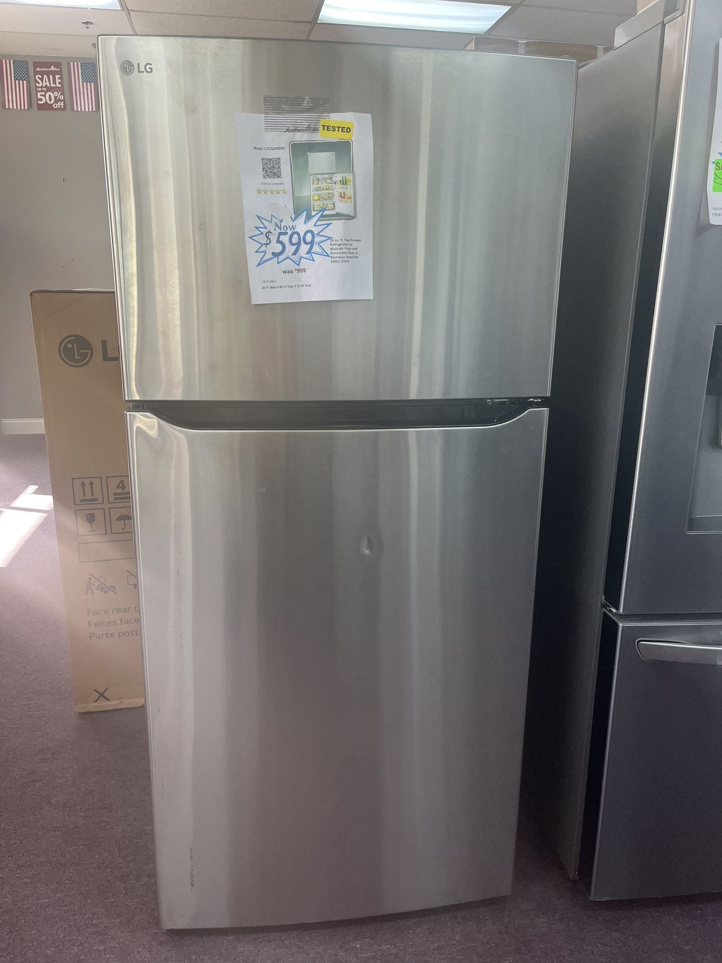 Refrigerator, LG New Scratch And Dents With 1 Year Warranty
