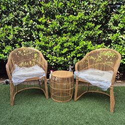 3 Pieces Wicker Woven Chat Color: Natural Brown 