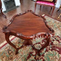 Mahogany Occasional Accent End Table - Solid Wood