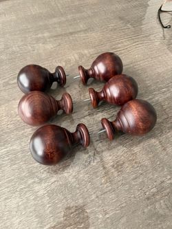 Wood Ball Finials Set of 6