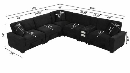 Modern Sectional with Storage Console