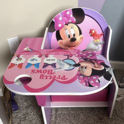 Disney Minnie Mouse Chair Desk with Storage Bin 