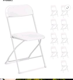 White Plastic Folding Chairs Set of 10