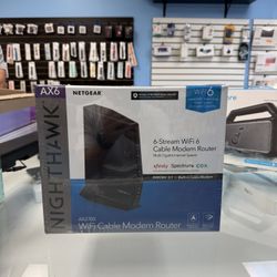 Netgear Nighthawk AX6 Cable Modem Router.AX2700, WiFi 6,DOCSIS 3.1 New 