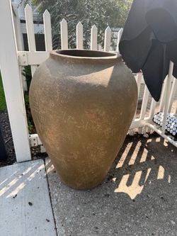 21” diam x 30”h planter vase. Heavy.