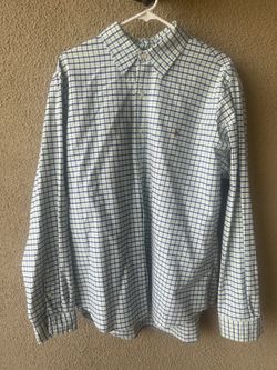 Ralph Lauren  Mens XL Green, Blue, and White Long Sleeve Button-Up