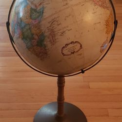 16" Round Antique Floor Replogle Globe