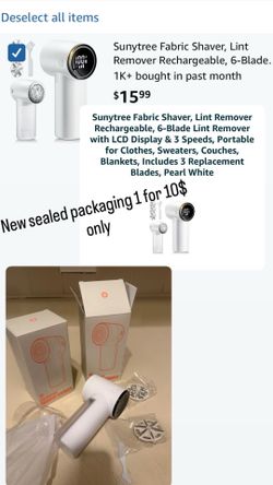 Fabric Shaver, Lint Remover Rechargeable, 6-Blade Lint Remover with LCD Display & 3 Speeds, Portable for Clothes, Sweaters, Couches, Blankets, Include