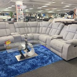Gray L-shaped Microfiber Sectional Couch For Sale ( Brand New Furniture) Now 45% Off