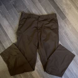 Wearguard UPS Pants Men Size 38x34 Brown Flat Front Workwear Chino 5 Pocket