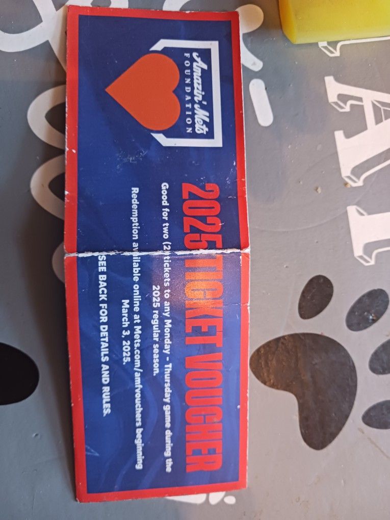 MLB Mets Tickets 2025 Voucher's