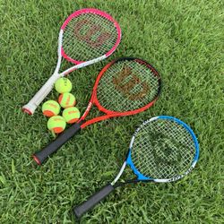 Tennis Racket Bundle 45$ For All 2 Adult Size 1 Kids 