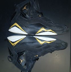 Air Jordan True Flight Black Metallic Gold Speckled Mens Size 7.5