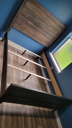 Full size bed frame with small and large dresser